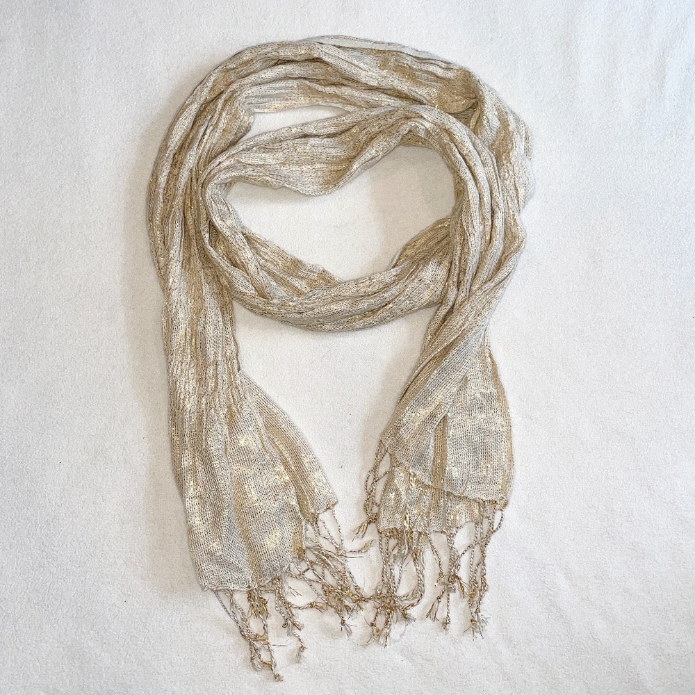 NWOT Scarf in Cream and Gold Colour